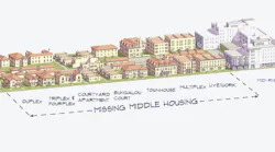 One way to address housing's supply deficit is by building more housing of all kinds, particularly Missing Middle homes. (Rendering: courtesy Opticos Design)
