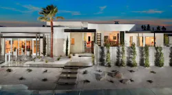Exterior of Skye Palm Springs Plan 1 mid-century modern, Woodbridge Pacific Group