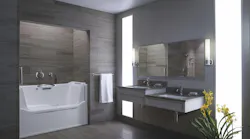 Rethinking universal design as “design for all” has prompted new terms, such as resilient, inclusive, and ageless, and resulted in design that’s both practical and pleasing, like this Kohler bath. (Photo: courtesy manufacturer)
