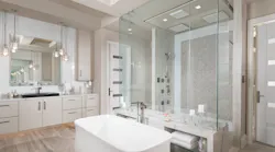 In The New American Home, High Tech Showers, Shapely Tubs, And Elegant Fittings And Fixtures Throughout The Home Are By Kohler, Offering Spa Caliber Comforts And A Softer Take On Modern Style