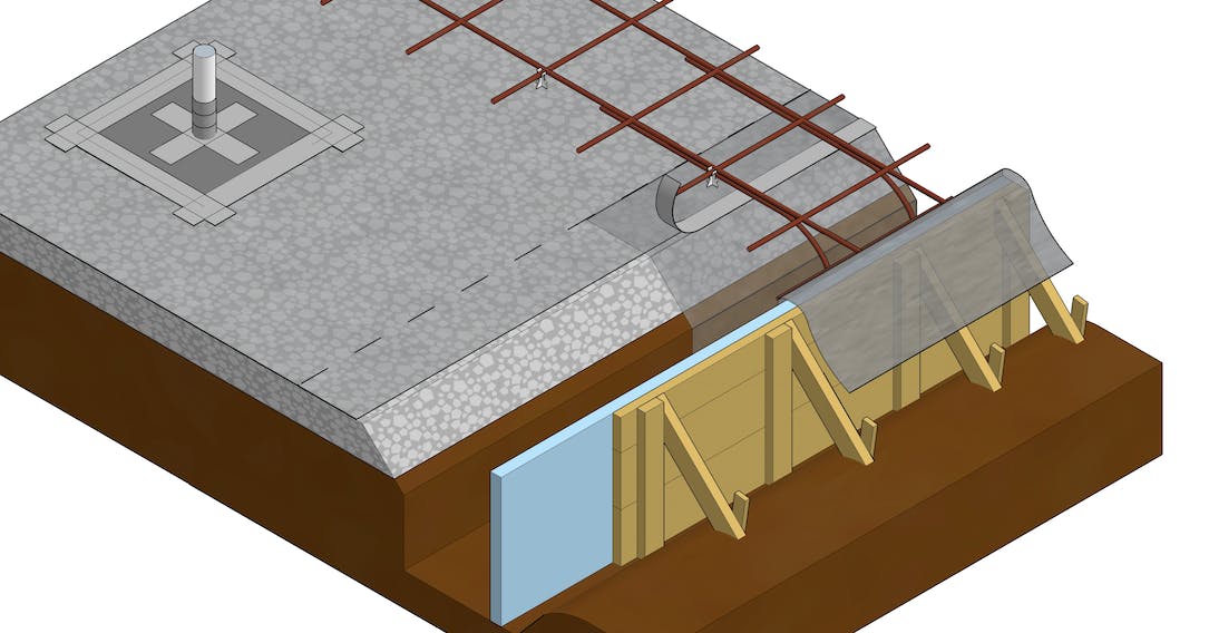 For an under-slab vapor barrier to be most effective, it should be in direct contact with the underside of the slab. (Illustration: courtesy IBACOS)