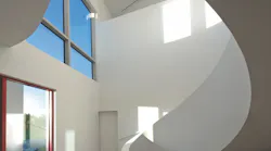 Michael K. Walker & Associates designed this dynamic, sculptural stair for a custom home in Sarasota, Fla. (Photo: Design Spur)