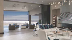 A deep roof overhang, retractable fabric shades, high-performance fenestration, and ceiling heaters combine to help maintain optimum indoor-outdoor comfort year round and reduce energy use. | Photo: Jeffrey A. Davis