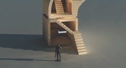 Question mark with a stairway to indicate a person considering his company's succession plan. Question mark with a stairway to indicate a person considering his company's succession plan.