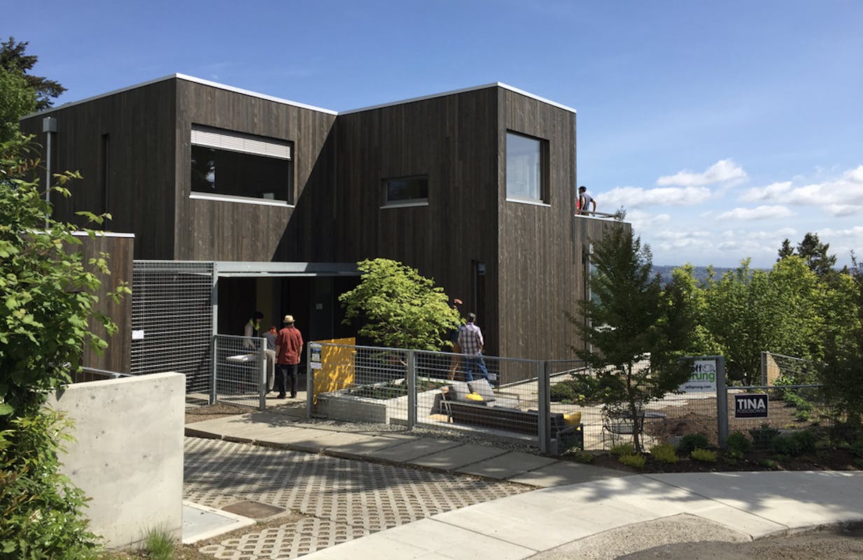 The Madrona Passive House is a net energy positive project in Seattle designed by SHED Architecture & Design and built by Hammer & Hand. The airtight, super-insulated building envelope and passive design serve to minimize the home's energy consumption while providing greater thermal comfort for the home's occupants.