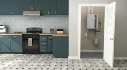 Scroll down to read about Rheem's new series of high-efficiency water heaters (shown, above) and to find out about other energy-saving home products. | Image: Rheem
