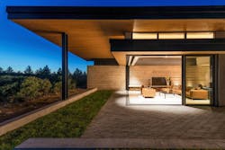Solar design and biophilic design are the backbone of the High Desert Butterfly, a two-level custom home in Bend, Ore. Designed by Al Tozer and built by Copperline Homes, with J.S. Brown Design as interior designer and Ashley + Vance Engineering as structural engineer, the home features expansive glass walls and doors to maximize daylight, views, and indoor-outdoor living spaces. Solar design and biophilic design are the backbone of the High Desert Butterfly, a two-level custom home in Bend, Ore. Designed by Al Tozer and built by Copperline Homes, with J.S. Brown Design as interior designer and Ashley + Vance Engineering as structural engineer, the home features expansive glass walls and doors to maximize daylight, views, and indoor-outdoor living spaces.