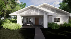 The 3D printed house was designed to fit into the look of existing neighborhoods. Rendering courtesy of Cromwell