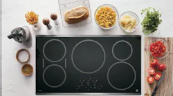 Overcome buyer resistance to purchasing an electric home by educating customers about the power and control of magnetic induction cooking. Courtesy GE Profile