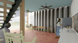 Rice University Architecture Student Rae Atkinson’s Incorporation Of A Community “front Porch” To Her Winning Self Help Hub Design For Houston’s Fourth Ward Would Help Make It A Useful Space When No Crisis Threatens