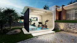 Azure's 3D printed accessory dwelling units (ADUs) offer homeowners the option of having a backyard office, gym, studio, and more. Photo courtesy Azure Printed Homes