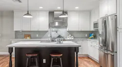 2%20 Sollid Cabinets White Perimeters Dark Island