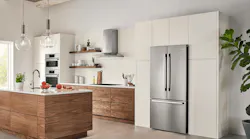 Bosch Appliances French Door Refrigerator Wood White Cabinets
