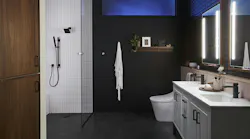 Kohler Smart Bathroom Black Walls White Tiles