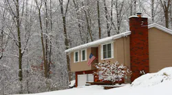 House In Winter Woods