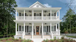 The Awendaw plan in Charleston, S.C., by Saussy Burbank, boosts its curb appeal with a generous front porch on two levels that signals a welcoming place and relaxed outdoor living. (Photo: Zan Maddox/Social Design House)