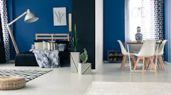 Interior With Bold Blue Walls By Photographee