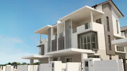 Exterior view of a new duplex house By Adrin Shamsudin - Adobe Stock