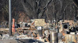 Wildfire aftermath and a sign for residents of the Coffey Park neighborhood in Santa Rosa, Calif.| Photo: U.S. Army photo by Edward Coffey, USACE SPD PAO