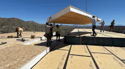 The 8 By 24 Foot, 1 Foot Thick Structural Insulated Panels (si Ps) Were Set In Place As The Roof Deck In About A Day