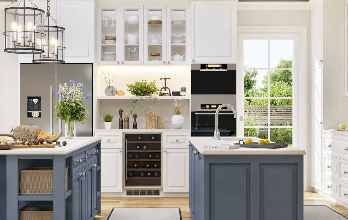 66fdcaaa36c97e5ff78b7708 Bluewhitebrightkitchentwoislandsmin