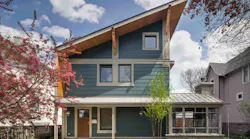 Designed by TBDA, the Right Sized passive house in Oak Park, Ill., is both LEED for Homes Platinum certified and Passive House U.S. certified. According to the architect, the home uses about 10 times less heating and cooling energy of a built-to-code home, and about 70% less energy overall.
