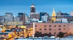Lansing Michigan Skyline Dusk Min