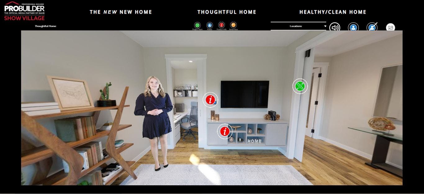 The Home Office In The Pb Show Village's Thoughtful Home Provides A Private Workspace That Connects To A Cozy Tv Room When It's Time To Relax Photo Courtesy Of Pro Builder's 2021 Show Village