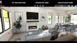 The Healthy/Clean Home In Professional Builder's 2021 Show Village Is Entirely Electric, Even Down To The Electric Fireplace In The Living Room