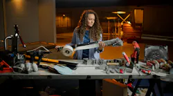 M.T. Copeland instructor, Lydia Crowder, teaches her students how to use and maintain essential drywall tools for hanging, taping, and sanding
