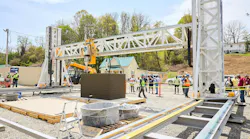 Black Buffalo 3D’s NextCon printer breaking ground on the first Project Virginia home. Photo courtesy Alquist 3D