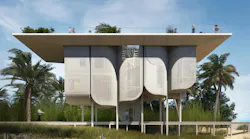 The Miami House, though still just a concept, combats climate destruction by hovering above the ground. Rendering courtesy FORMA Architects PLLC
