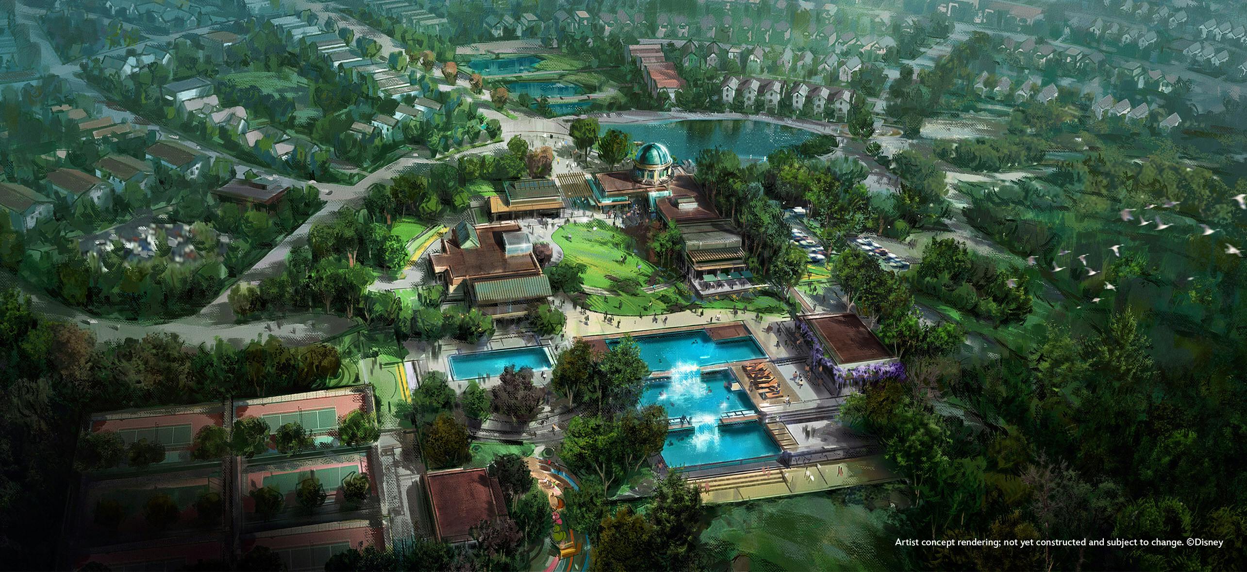 Aerial rendering of Asteria, a new Storyliving by Disney community coming to North Carolina. Rendering courtesy Storyliving by Disney