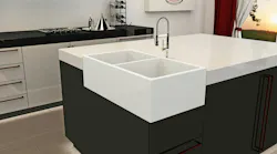 Ruvati Apron Front Corner Fiamma Sink 33 Inch Modern White