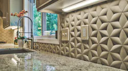 Island Stone Paragon Hex Backsplash With Faucet