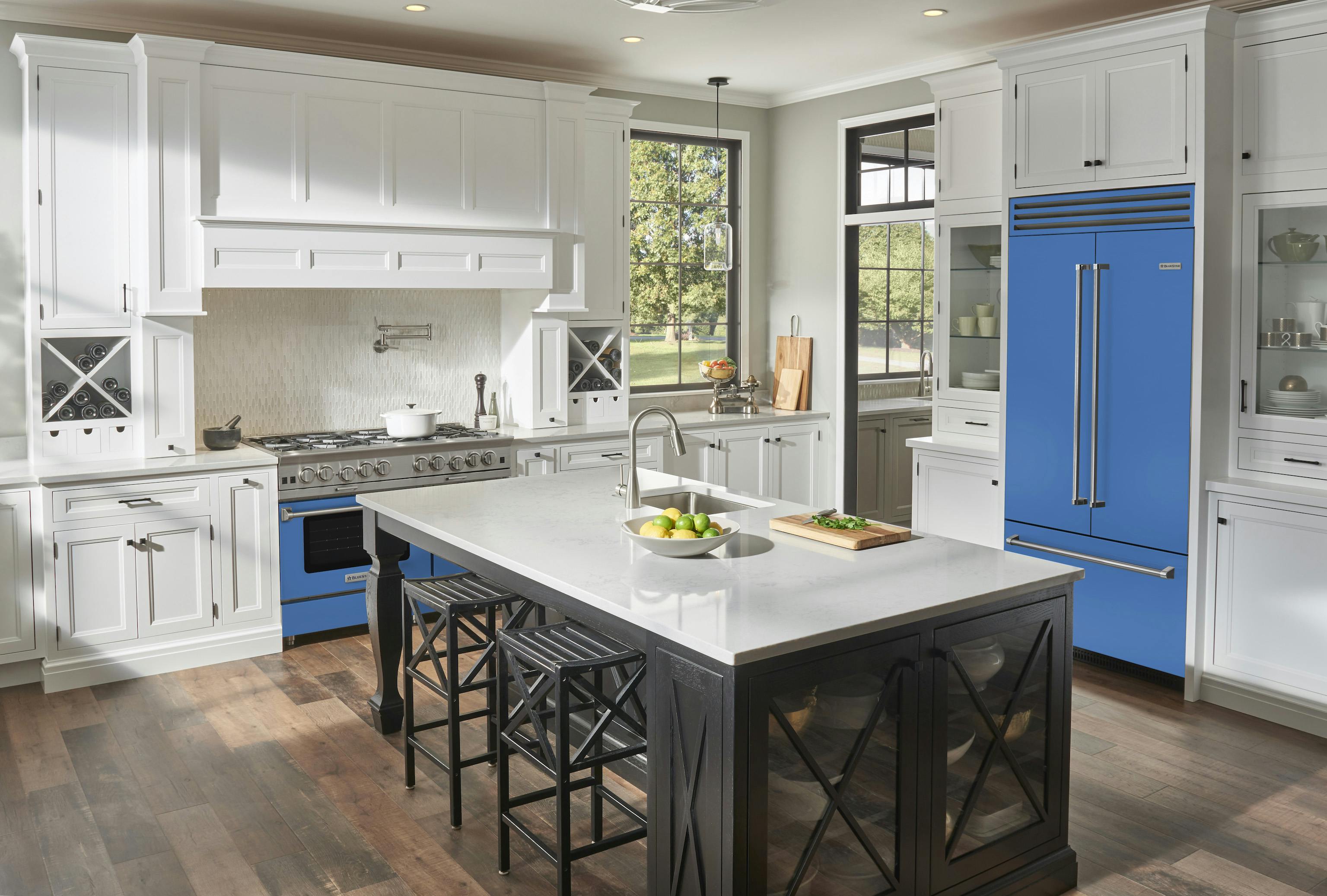 1%20 Blue Star Collaboration With Eric Cohler Savor The Seasons Appliances Refrigerator In Blue Fish