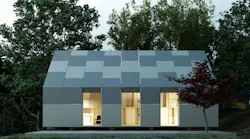 01%20 Clip Hut Structural Building System Completed House Evening Shot
