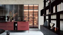 Cesar Nyc Unit Kitchen Red Fenix Angle