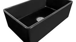 Ruvati Fiamma Farmhouse S Ink Black Angle Flat Front Silo