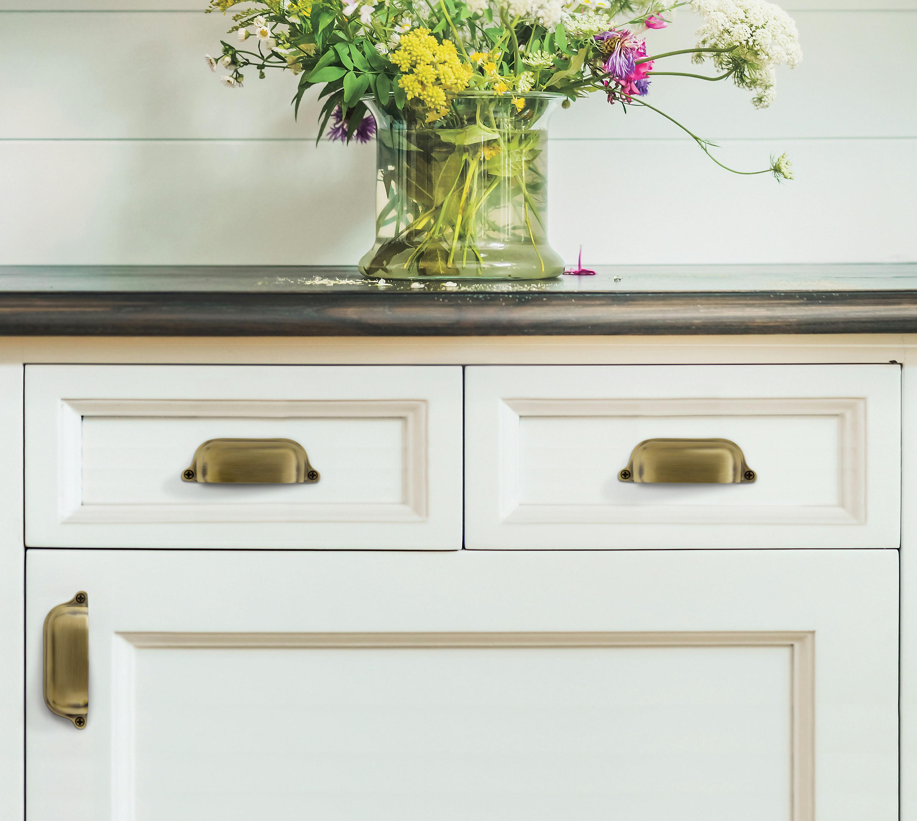 Nostalgic Warehouse Modern Farmhouse Collection Cup Pull White Cabinet