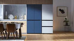 Samsung Home Applainces Prism Program Be Spoke Fridge Modern Kitchen Blue White Units