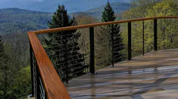 Feeney %20 Design Rail Wood Grain Top%20 Rail Walnut Deck Overlooking Valley