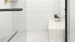 Quick Drain Subway Tile Shower Bench
