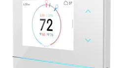 Crestron Horizon Touchscreen Smart Thermostat Angled White