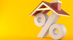 Mortgage rates percentage symbol with roof over it