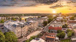 Aerial View Of Trenton, Nj, Skyline With State Capitol