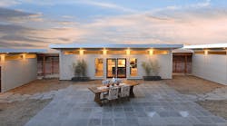 Three 544-square-foot Studio Shed Summit Series models in Northern California. The center unit features a kitchen and great room and is flanked by bedroom suites. Three 544-square-foot Studio Shed Summit Series models in Northern California. The center unit features a kitchen and great room and is flanked by bedroom suites.