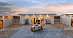 Three 544-square-foot Studio Shed Summit Series models in Northern California. The center unit features a kitchen and great room and is flanked by bedroom suites. Three 544-square-foot Studio Shed Summit Series models in Northern California. The center unit features a kitchen and great room and is flanked by bedroom suites.