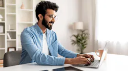 Man working from home office post-pandemic