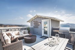 Open roof deck with mountain views and 'tower' structure Open roof deck with mountain views and 'tower' structure